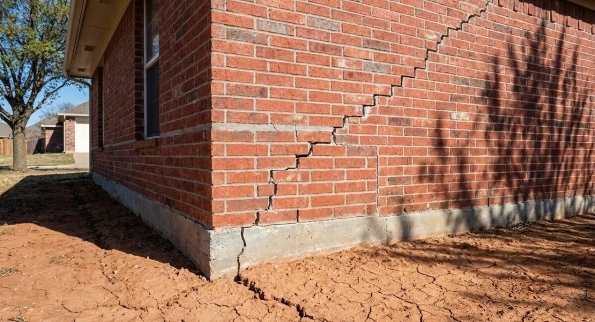 Stair-step cracks in Texas brick home